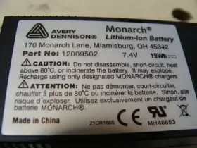 12009502 AVERY-DENNISON Monarch Battery Sierra Paxar #2